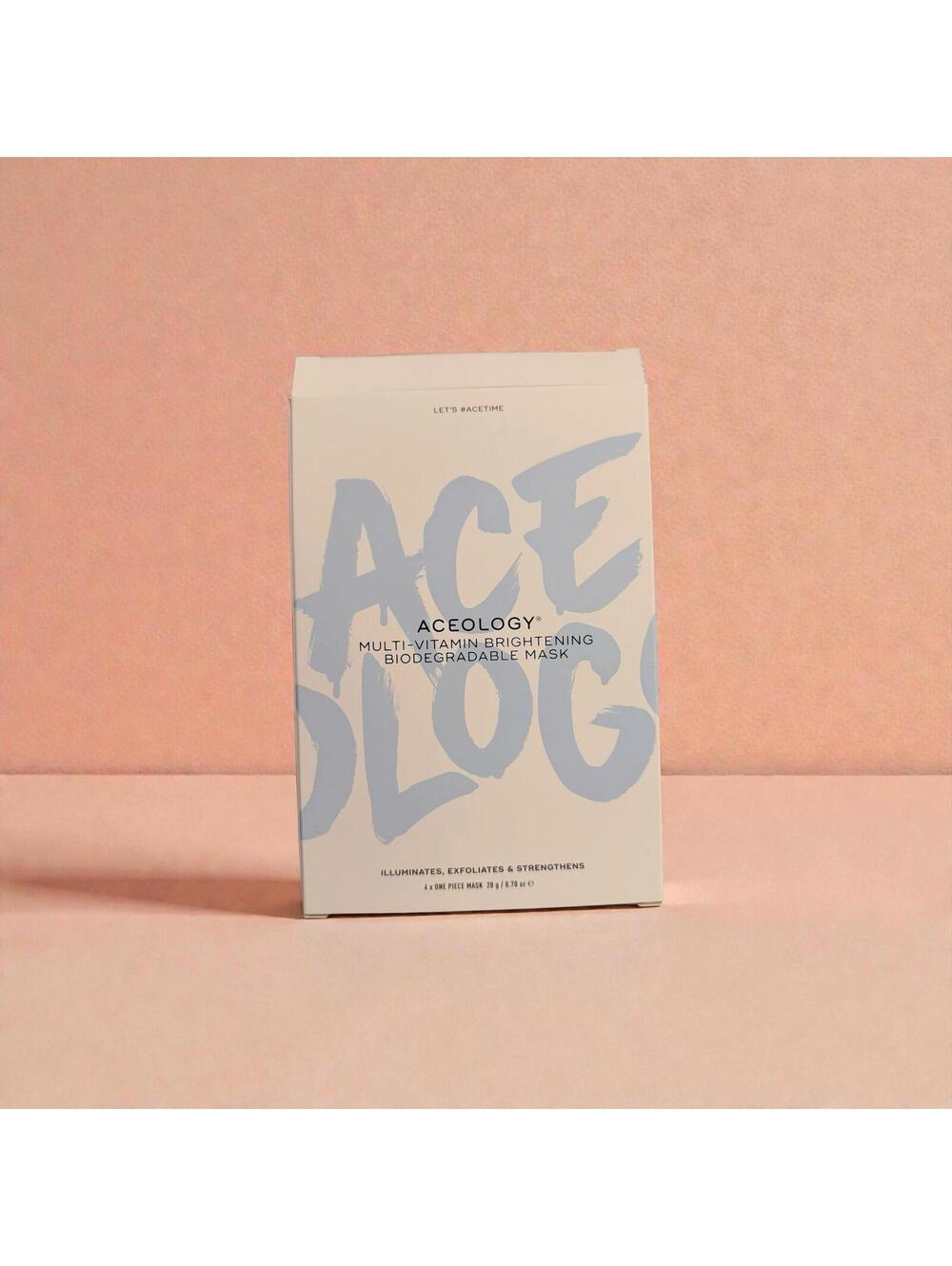 Aceology Multi-Vitamin Brightening Biodegradable Face Mask - 4 Pack